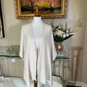 D. Exterior Ivory Knit Shawl with Sequin Sparkle in Latte - one size